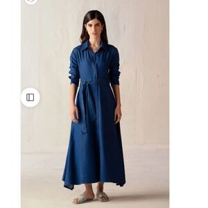 ETHNC DENIM MAXI‎ DRESS